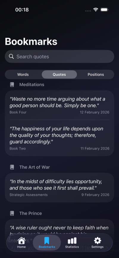 Saved quotes from books
